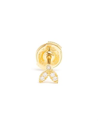 Leon YVONNE 18k Gold and Diamond Leaf Stud Earring