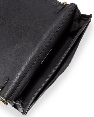Neiman Marcus Stud-Trim Chain Shoulder Bag, Black