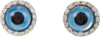 Ileana Makri Diamond & White Gold Evil Eye Earrings
