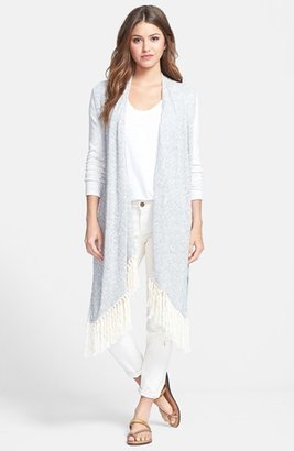 Lucky Brand 'Ryleigh' Mixed Media High-Low Cardigan