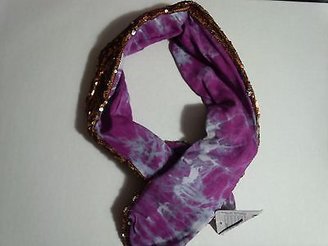 Free People NWT Wire Tie Sequin Bow Bunny Ear Headband Turban Rose/Silver/Co pper