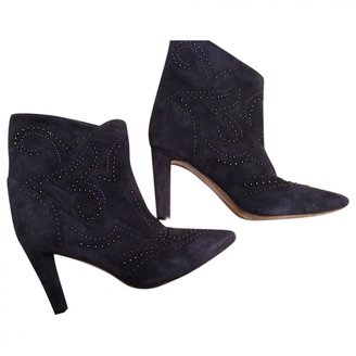 Les Petites Navy Leather Ankle boots