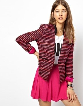 Paul Smith Paul by Blazer in Fluorescent Embroidered Fabric - Multi