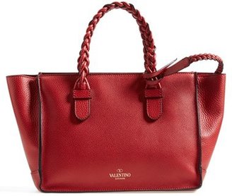 Valentino 'T.B.C.' Double Handle Leather Tote