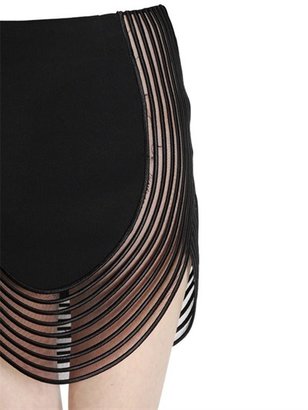 Stella McCartney Viscose Cady And Embroidered Tulle Skirt