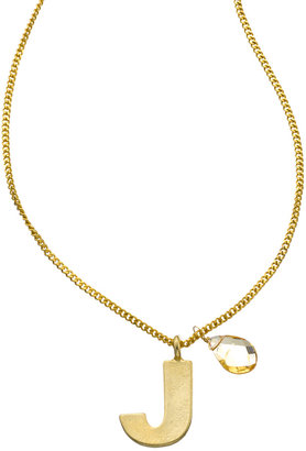 A.V. Max Mini J and Citrine Pendant Necklace