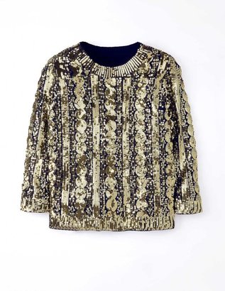 Boden Sequin Cable Sweater