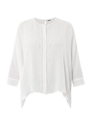 Adam Lippes Oversize-stitch crepe blouse