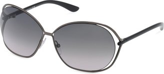 Tom Ford Carla 66mm Oversized Round Metal Sunglasses