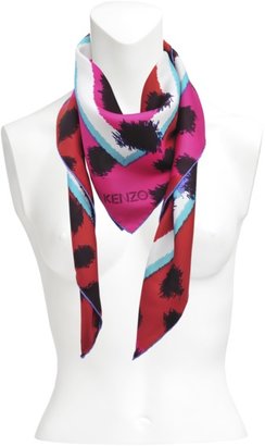 Kenzo Leopard 90x90 silk scarf