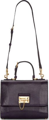 Dolce & Gabbana Purple Iguana Embossed Leather Monica Bag