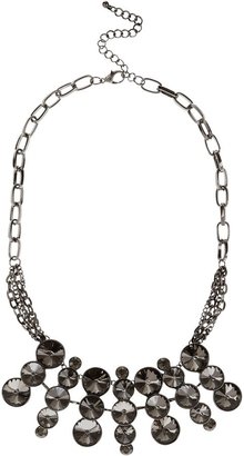 House of Fraser Planet Gunmetal Circle Stone Necklace
