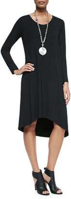 Eileen Fisher Long-Sleeve Asymmetric Jersey Dress