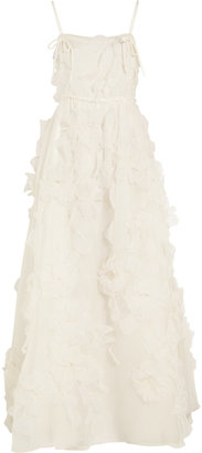 Valentino Appliquéd silk-organza gown