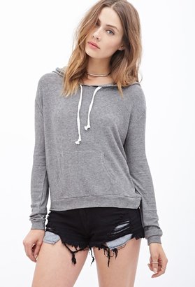 Forever 21 Striped Knit Drawstring Hoodie