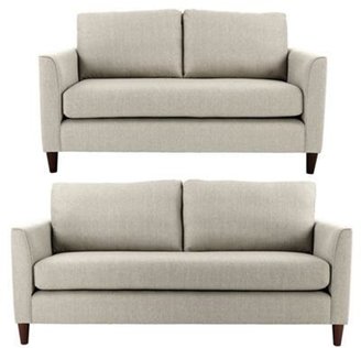 Debenhams Set of large and small silver grey 'Finn' sofas with dark wood feet