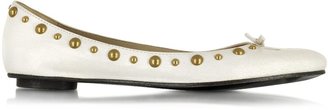 Marc Jacobs White Studed Leather Ballerina