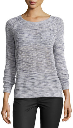 Halston Space-Dye Raglan-Sleeve Sweater