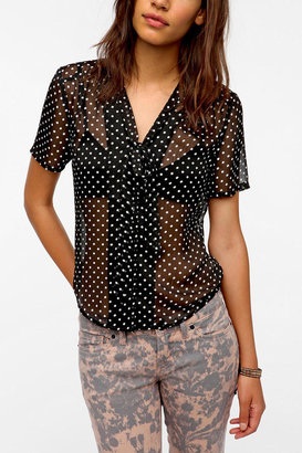 Urban Outfitters Pins and Needles Sadie Tie-Neck Blouse