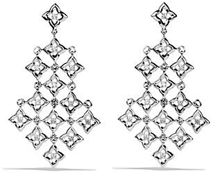 David Yurman Quatrefoil Chandelier Earrings with Diamonds