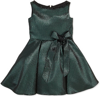 Zoe Old World Glam Jacquard Party Dress, Green, Sizes 2-6X