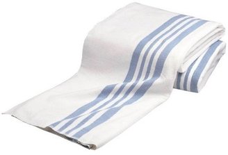 Olympus Flannel Blankets, 70" x 90", White With Blue-Striped