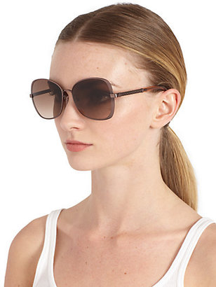 Bottega Veneta Oversized Square Metal Sunglasses