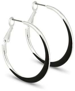 Ben de Lisi Principles by Designer black enamel hoop earring