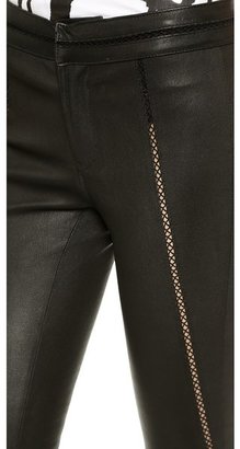 David Lerner Leather Pants with Stitch Detail