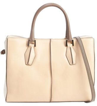 Tod's powder and cream leather 'D-Cube Medium Shopping' bag