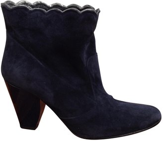 Tara Jarmon Blue Suede Ankle boots