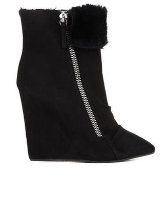 Giuseppe Zanotti Suede and fur wedge boots