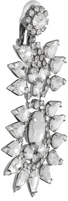 Kenneth Jay Lane Silver-plated crystal clip earrings