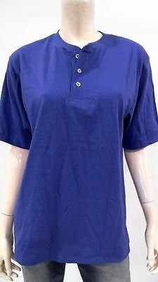 Lands' End Lands End NEW Womens M Shirt Top Pull Over Henley Solid Blue Casual CHOP 3PP3z1