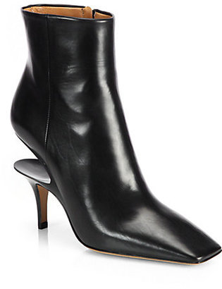 Maison Martin Margiela 7812 Maison Martin Margiela Leather Cutout-Heel Ankle Boots