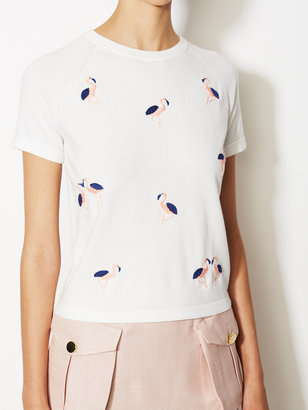 Orla Kiely Flamingo Embroidery Cotton Top