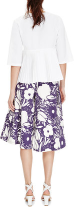 Suno Floral Print Patch-Pocket Culottes