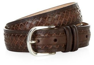 Harrods Border Weave Leather Belt