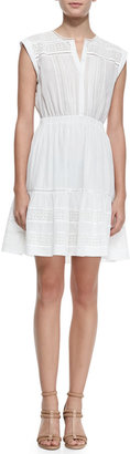 Rebecca Taylor Novelty Cotton Eyelet Short-Sleeve Dress