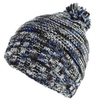 Red Herring Blue space dye knitted bobble hat