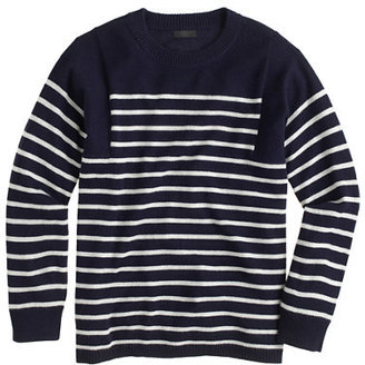 J.Crew Collection cashmere seamed sweater in stripe