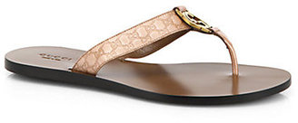 Gucci GG Patent Leather Thong Sandals