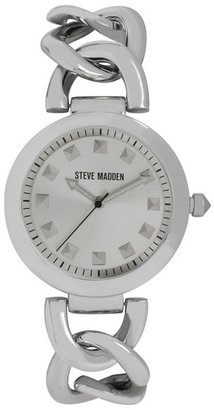 Steve Madden Women's Silver-Tone Link Watch
