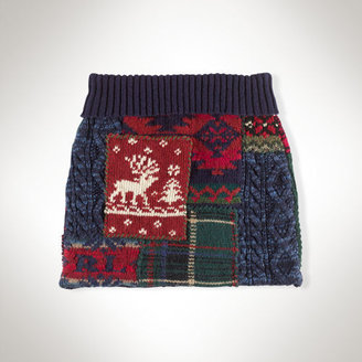 Ralph Lauren Cotton-Wool Patchwork Skirt