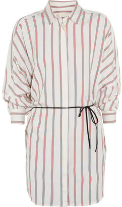 Maje Folio striped woven shirt dress