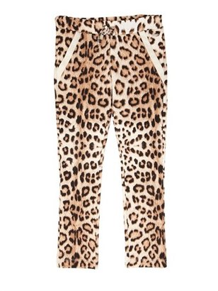 Roberto Cavalli Leopard Printed Cotton Jogging Trousers