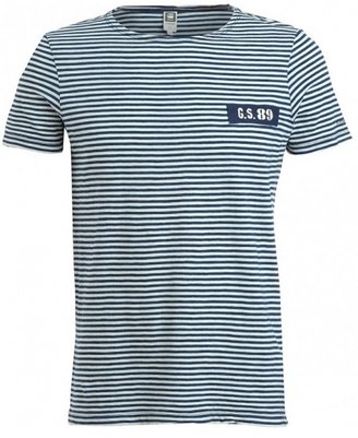 G Star G-Star T-Shirt, Navy and White Nautical Striped Tee