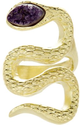 Marcia Moran Purple Druzy Snake Ring