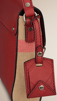 Burberry Small Canvas Check And Leather Crossbody Bag