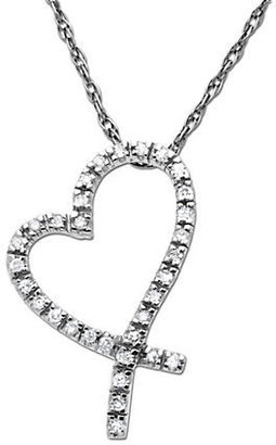 Lord & Taylor Diamond Heart Pendant in White Gold